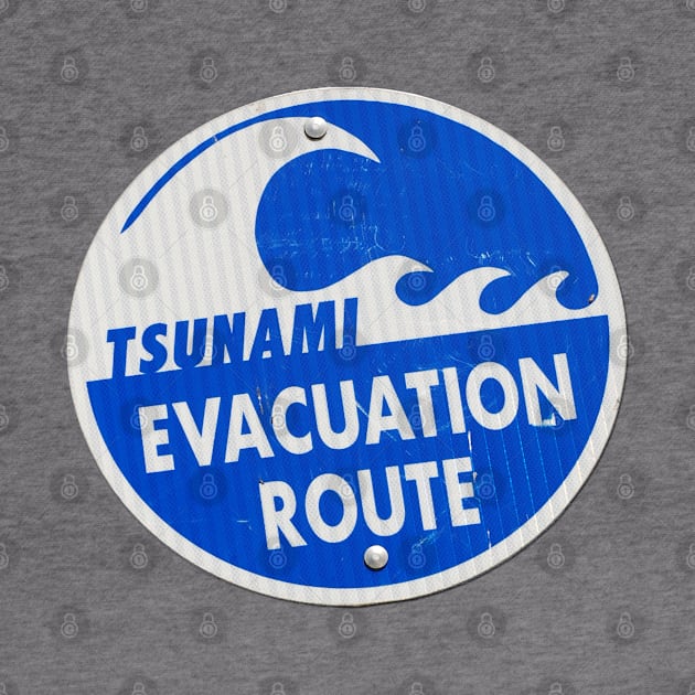 road sign tsunami (round, bolts) by mystudiocreate